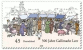 German stamp commemorating 500 years of the Gallimarkt market festival in the city of Leer.