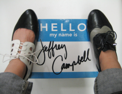 My name with shoes.